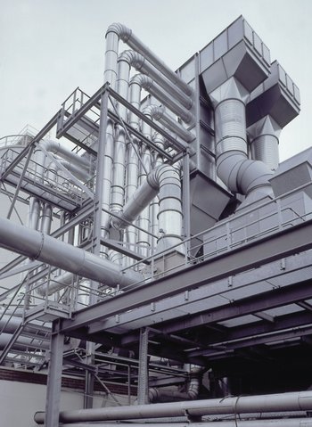 吹洗空气过滤器，配有泄压口和用于再循环空气的180°转向装置 