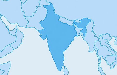 [Translate to Chinesisch:] [Translate to Englisch:] Symbolbild Weltkartenausschnitt Indien